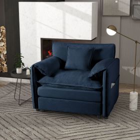 Oversized 41.73" Sofa Chair, Modern Upholstered Armchair with 1 Toss Pillow, Modular Sectional Sofa for Living Room
