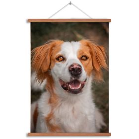 Magnetic Poster Hanger Frame Custom Canvas Prints with Your Photos Custom Gifts for Kids, Couples, Friends, Pets (wood: 16*24)