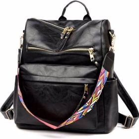 PU Leather Backpack - No Delivery On Weekends - Prohibited Sales Platforms - Temu, Walmart (Color: Black)